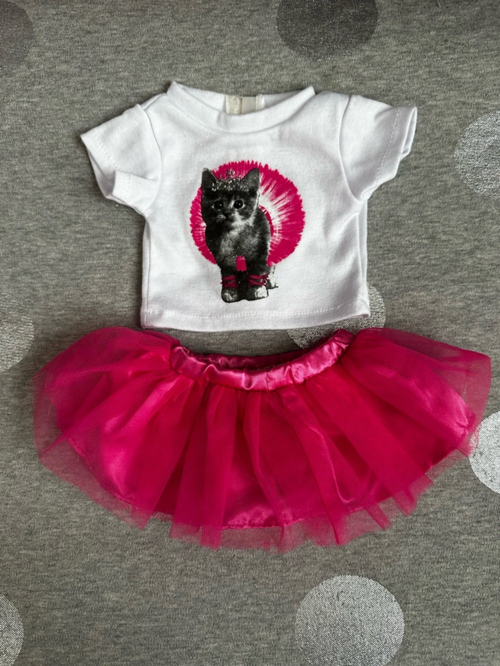 American Fashion World Princess Cat Top Pink Tulle Skirt